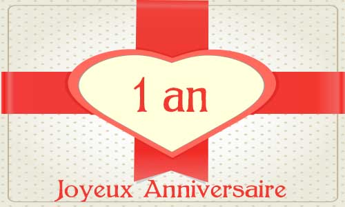 Carte anniversaire amour 1 an cadeau