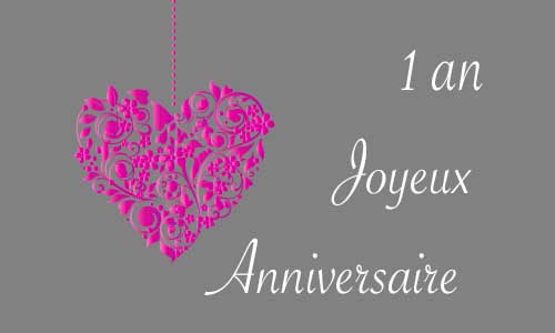 Carte anniversaire amour 1 an gris