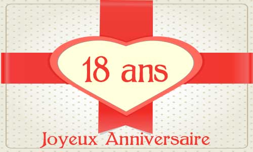 Carte anniversaire amour 18 ans cadeau