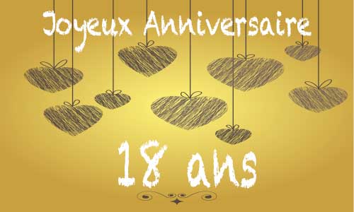 Carte anniversaire amour 18 ans craie coeur