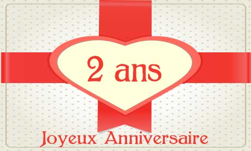 Carte anniversaire amour 2 ans cadeau