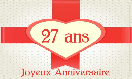 Carte anniversaire amour 27 ans cadeau