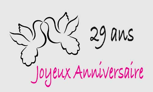 Carte anniversaire amour 29 ans colombe