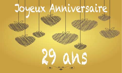 Carte anniversaire amour 29 ans craie coeur