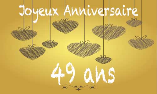 Carte anniversaire amour 49 ans craie coeur