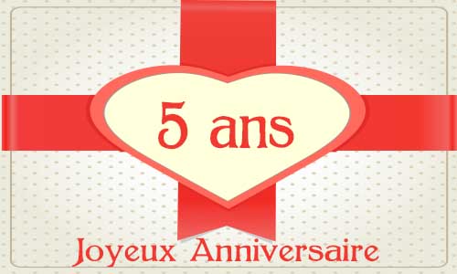 Carte anniversaire amour 5 ans cadeau