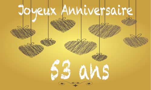 Carte anniversaire amour 53 ans craie coeur