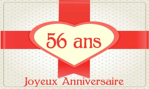 Carte anniversaire amour 56 ans cadeau