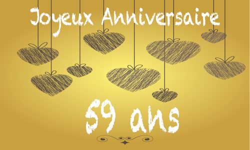 Carte anniversaire amour 59 ans craie coeur