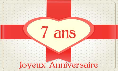 Carte anniversaire amour 7 ans cadeau
