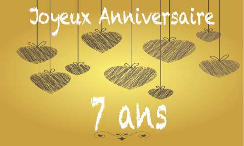 Carte anniversaire amour 7 ans craie coeur