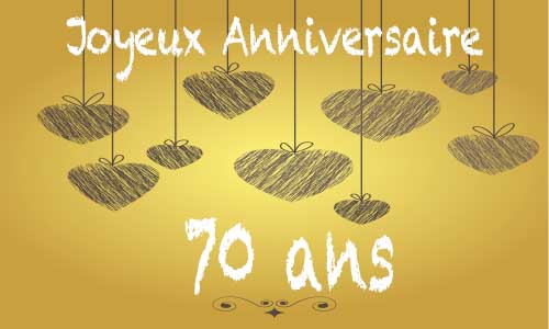 Carte anniversaire amour 70 ans craie coeur