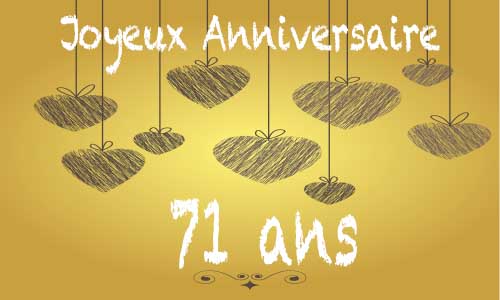 Carte anniversaire amour 71 ans craie coeur