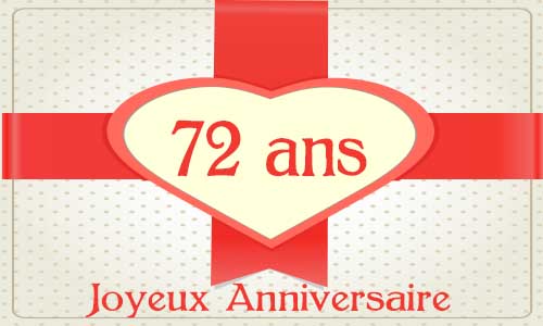 Carte anniversaire amour 72 ans cadeau
