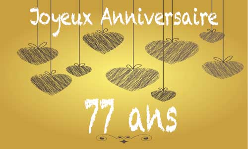 Carte anniversaire amour 77 ans craie coeur