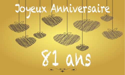 Carte anniversaire amour 81 ans craie coeur