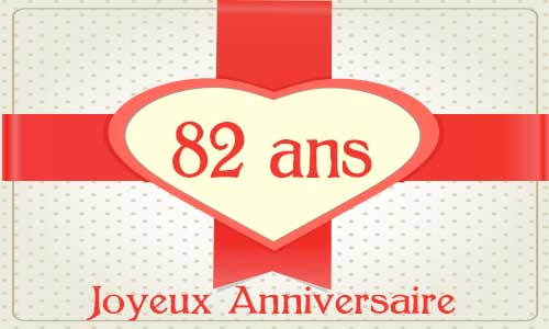 Carte anniversaire amour 82 ans cadeau