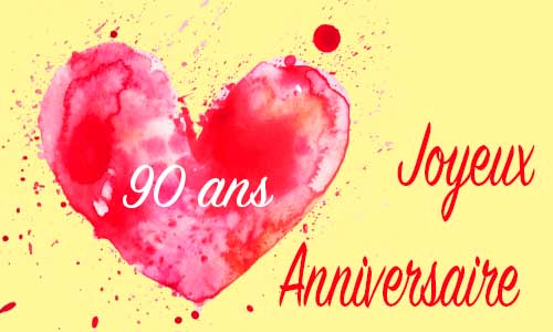Carte anniversaire amour 90 ans ancre coeur