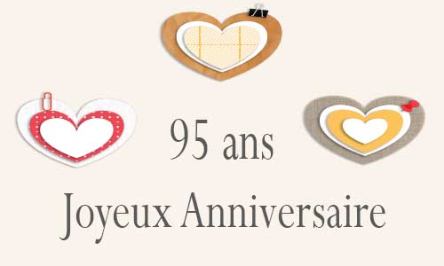 Carte anniversaire amour 95 ans postite coeur