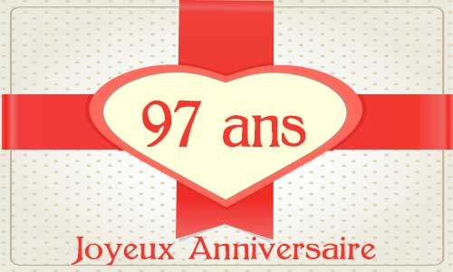 Carte anniversaire amour 97 ans cadeau