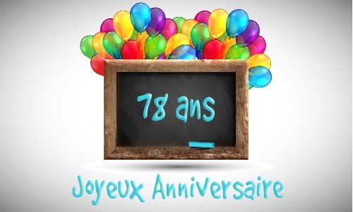 Carte anniversaire enfant 78 ans tableau