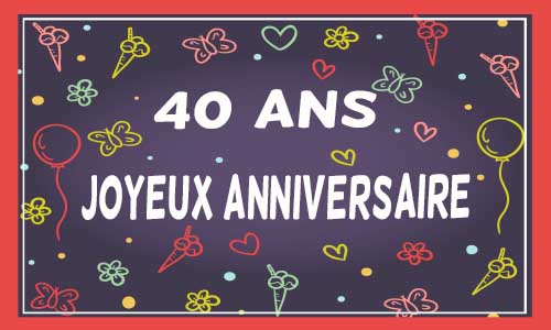 Carte anniversaire femme 40 ans violet