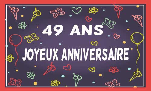 Carte anniversaire femme 49 ans violet