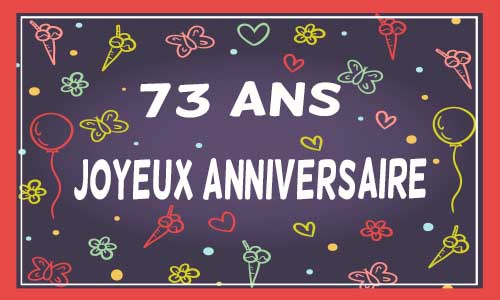 Carte anniversaire femme 73 ans violet