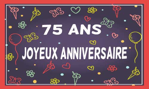 Carte anniversaire femme 75 ans violet