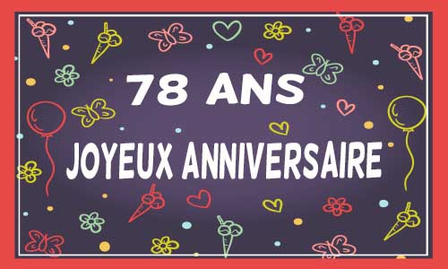 Carte anniversaire femme 78 ans violet