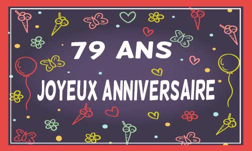 Carte anniversaire femme 79 ans violet
