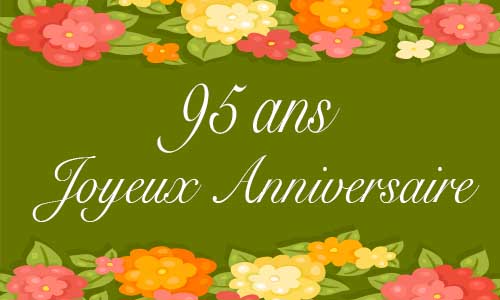 Carte anniversaire femme 95 ans vert fleur