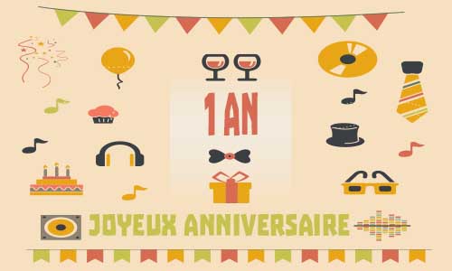 Carte anniversaire homme 1 an musique