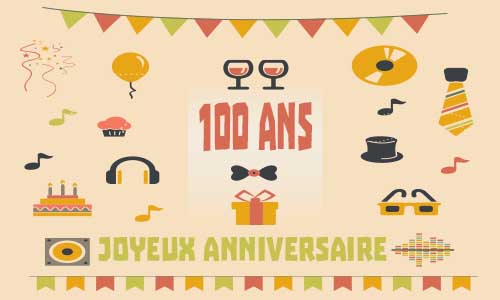 Carte anniversaire homme 100 ans musique