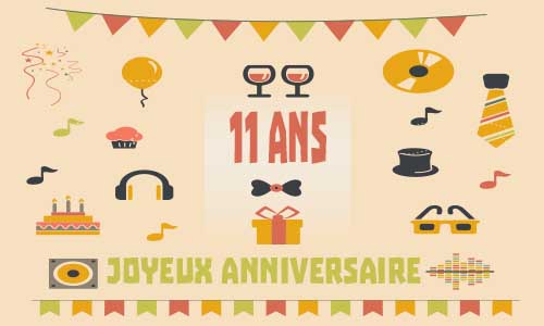 Carte anniversaire homme 11 ans musique