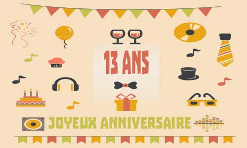 Carte anniversaire homme 13 ans musique