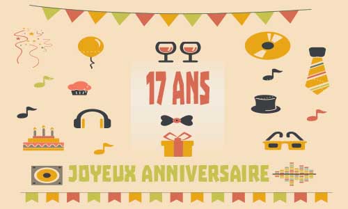 Carte anniversaire homme 17 ans musique