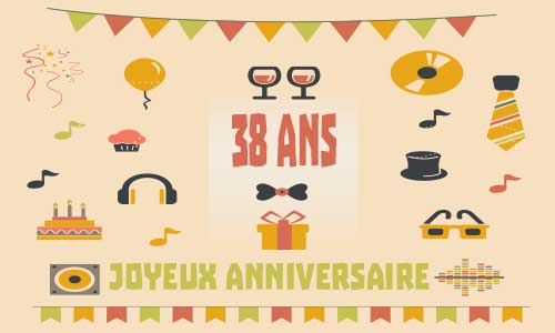 Carte anniversaire homme 38 ans musique