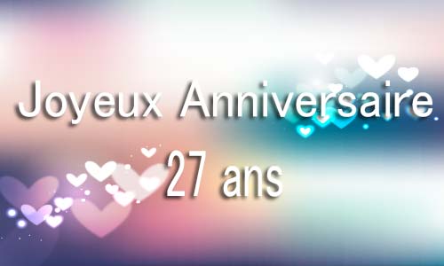 Carte anniversaire amour 27 ans flou coeur