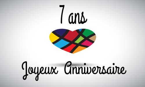 Carte anniversaire amour 7 ans abstrait coeur
