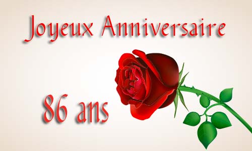 Carte anniversaire Carte anniversaire amour 86 ans