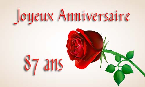 Carte anniversaire Carte anniversaire amour 87 ans