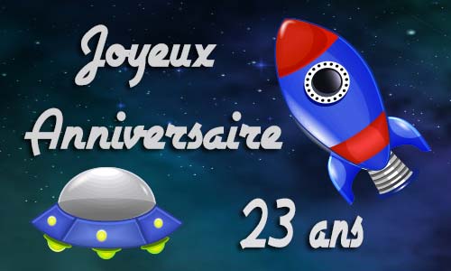 Carte anniversaire enfant 23 ans astro