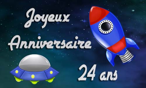 Carte anniversaire enfant 24 ans astro