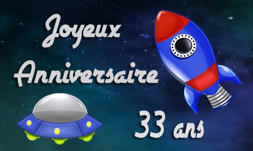 Carte anniversaire enfant 33 ans astro