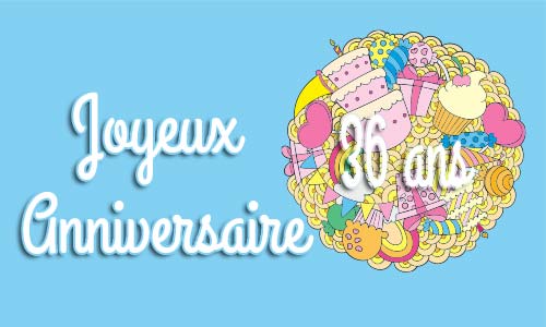 Carte anniversaire enfant 36 ans confiserie