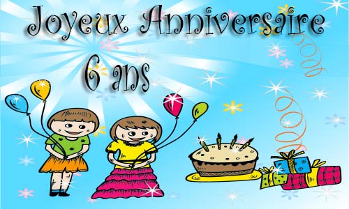 Carte anniversaire enfant 6 ans deux filles