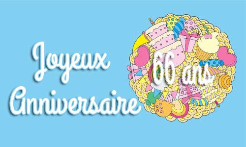 Carte anniversaire enfant 66 ans confiserie