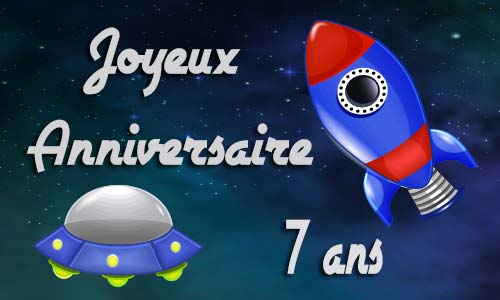 Carte anniversaire enfant 7 ans astro