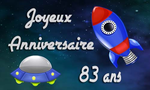 Carte anniversaire enfant 83 ans astro
